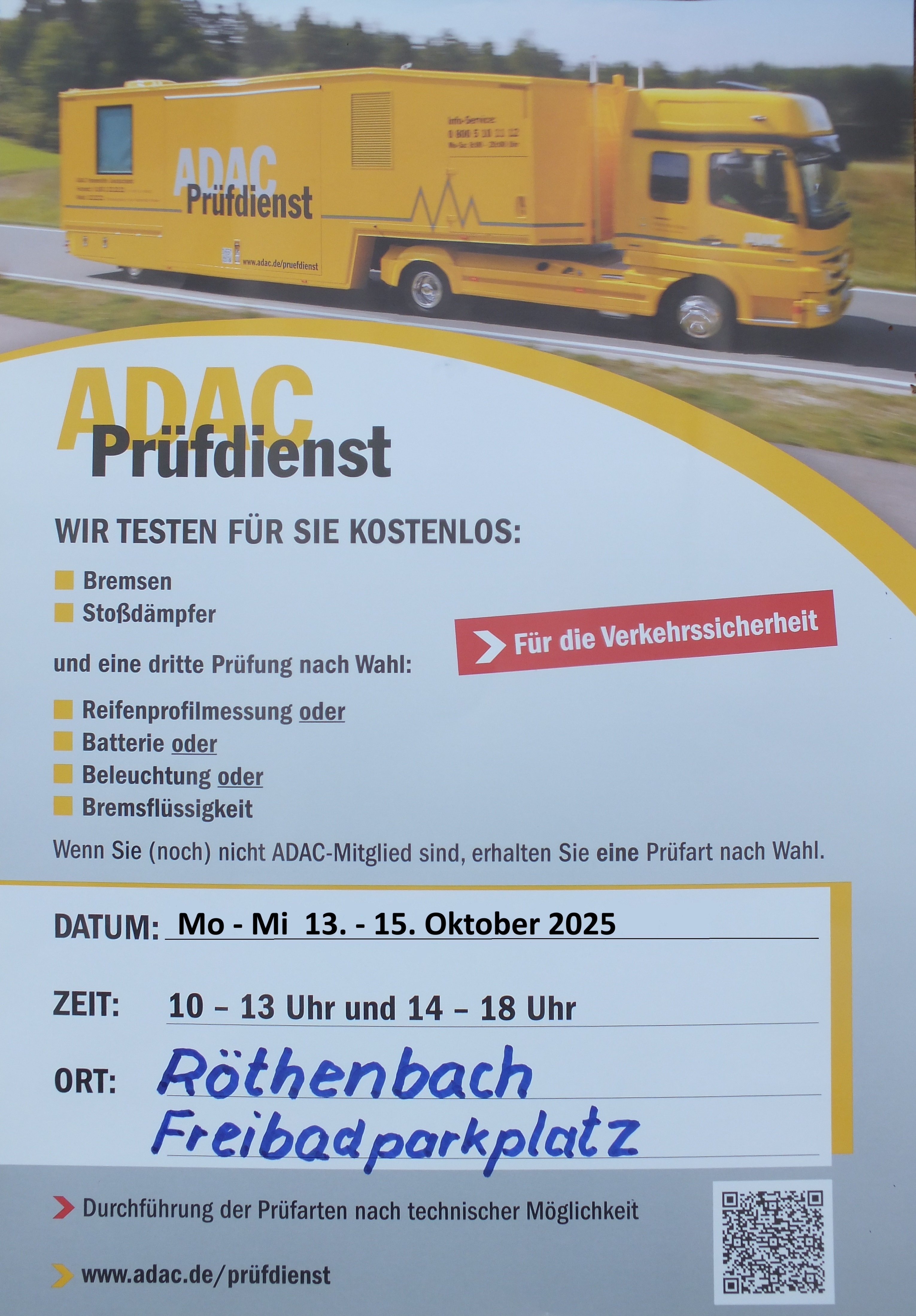 Plakat ADAC Pruefdienst 2025